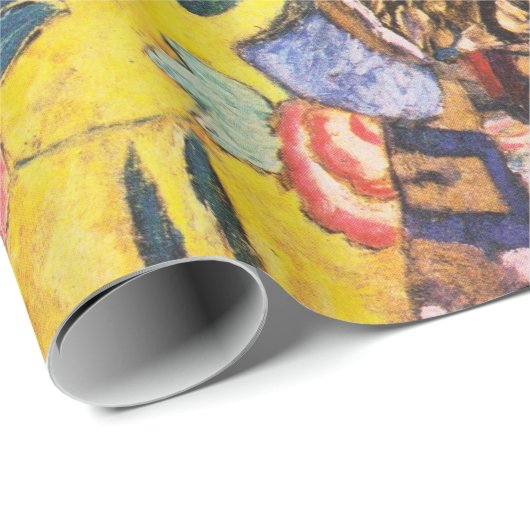 Gustav Klimt Lady mit Lüfter Geschenkpapier (Rolleneckpunkt)