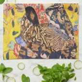 Gustav Klimt Lady mit Lüfter Geschirrtuch (Gefaltet)