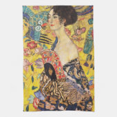 Gustav Klimt Lady mit Lüfter Geschirrtuch (Vertikal)