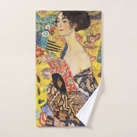 Gustav Klimt Lady mit Lüfter Handtuch (Handtuch)