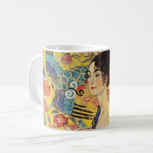Gustav Klimt Lady mit Lüfter Kaffeetasse (Vorderseite Links)