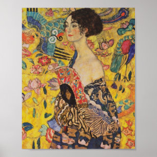 Gustav Klimt - Lady mit Lüfter Poster