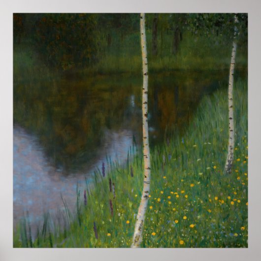 Gustav Klimt - Lakeshore mit Birken Poster (Vorne)