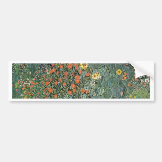 Gustav Klimt - Land-Garten-Sonnenblume-Blumen Autoaufkleber (Vorne)