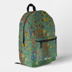 Gustav Klimt - Landgarten mit Sonnenblumen Bedruckter Rucksack