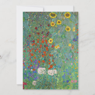 Gustav Klimt - Landgarten mit Sonnenblumen Einladung
