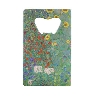 Gustav Klimt - Landgarten mit Sonnenblumen Geldbeutel Flaschenöffner