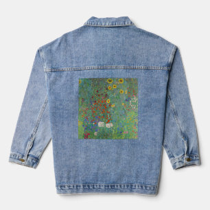 Gustav Klimt - Landgarten mit Sonnenblumen Jeansjacke