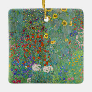 Gustav Klimt - Landgarten mit Sonnenblumen Keramikornament