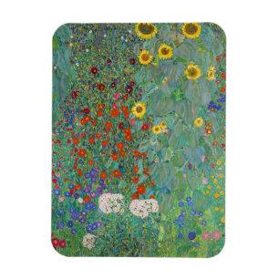 Gustav Klimt - Landgarten mit Sonnenblumen Magnet