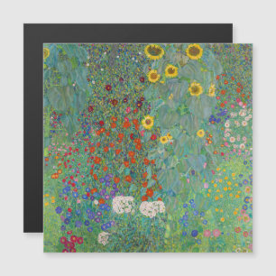 Gustav Klimt - Landgarten mit Sonnenblumen Magnetkarte