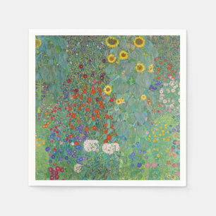 Gustav Klimt - Landgarten mit Sonnenblumen Serviette