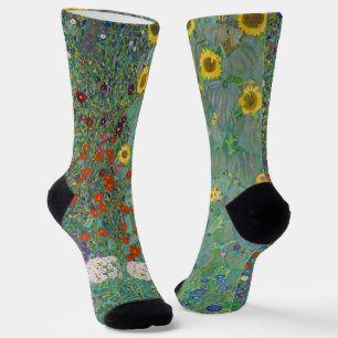 Gustav Klimt - Landgarten mit Sonnenblumen Socken