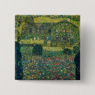 Gustav Klimt - Landhaus vom Attersee Button
