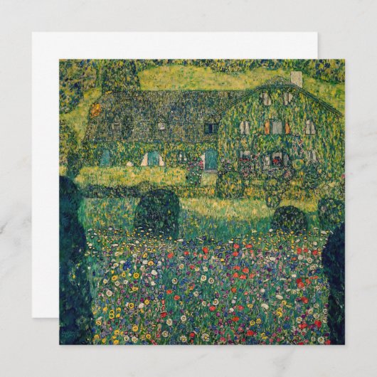 Gustav Klimt - Landhaus vom Attersee Dankeskarte (Vorne/Hinten)