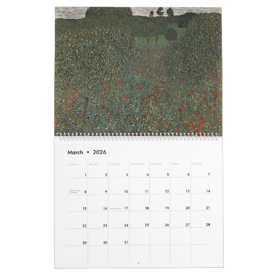 Gustav Klimt Landscapes Kalender (Mär 2026)
