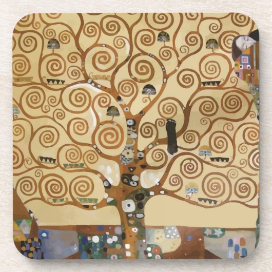 Gustav Klimt Lebensbaum Untersetzer (Vorderseite)