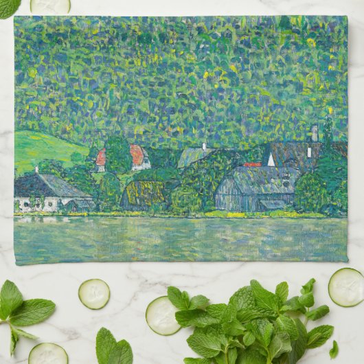 Gustav Klimt - Litzlberg am Attersee Geschirrtuch (Gefaltet)