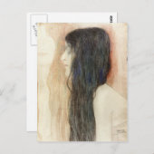 Gustav Klimt - Mädchen mit langer Haare Postkarte (Vorne/Hinten)