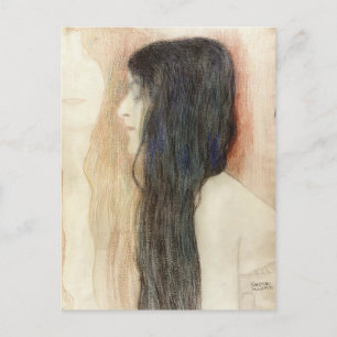 Gustav Klimt - Mädchen mit langer Haare Postkarte
