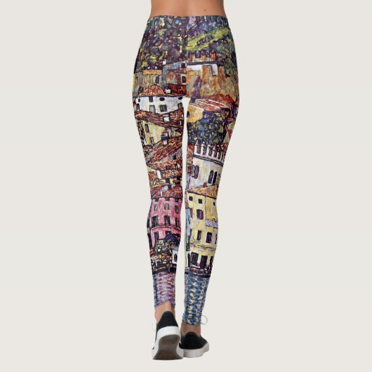 Gustav Klimt - Malcesine am Gardasee Italien Leggings (Rückseite)