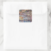 Gustav Klimt - Malcesine am Gardasee Italien Quadratischer Aufkleber (Tasche)