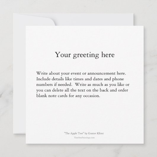 Gustav Klimt malerische Kunst im Jugendstil Der Ap Ankündigung (Rückseite)