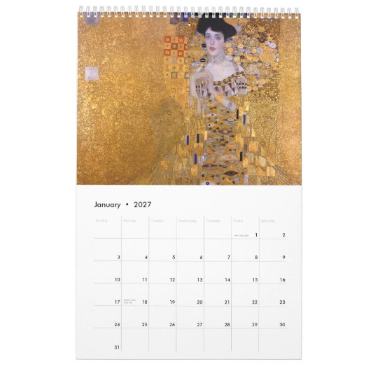 Gustav Klimt Malkunst Kalender (Jan 2027)