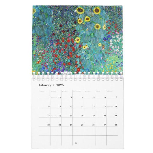 Gustav Klimt Malkunst Kalender (Feb 2026)