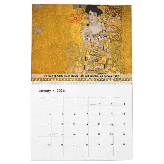 Gustav Klimt Masterpiece Selection Kalender (Jan 2026)