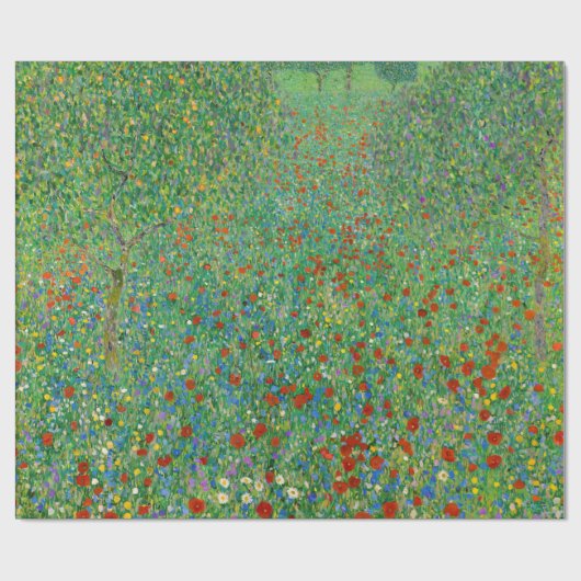 Gustav Klimt - Mohnfeld Geschenkpapier (Flach)