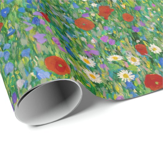 Gustav Klimt - Mohnfeld Geschenkpapier (Rolleneckpunkt)