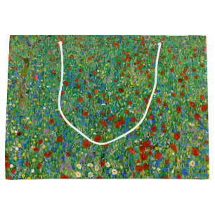Gustav Klimt - Mohnfeld Große Geschenktüte