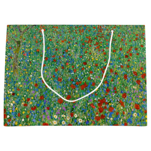 Gustav Klimt - Mohnfeld Große Geschenktüte (Vorderseite)