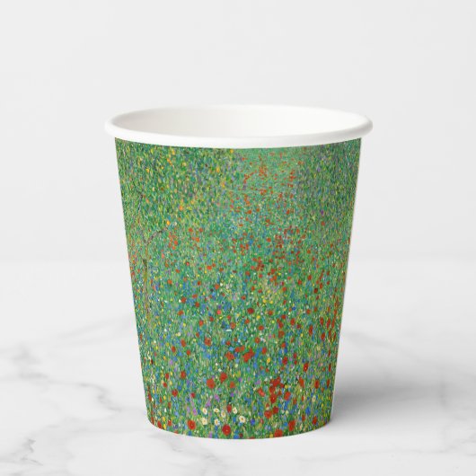 Gustav Klimt - Mohnfeld Pappbecher (Rückseite)
