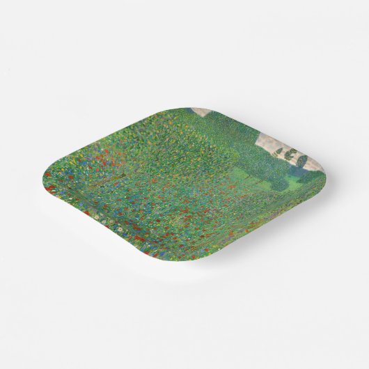 Gustav Klimt - Mohnfeld Pappteller (Gewinkelt)