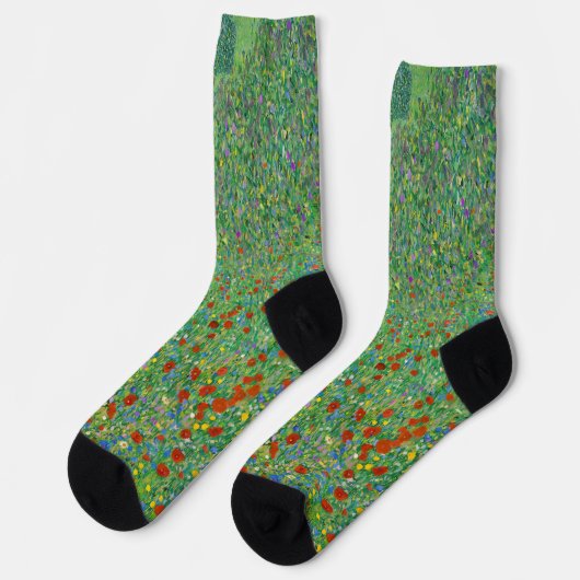 Gustav Klimt - Mohnfeld Socken (Linkes Detail)