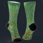 Gustav Klimt - Mohnfeld Socken<br><div class="desc">Mohnfeld / Poppiesfeld - Gustav Klimt, Öl auf Leinwand, 1907</div>