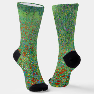 Gustav Klimt - Mohnfeld Socken