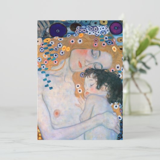 Gustav Klimt - Mutter und Kind Einladung (Stehend Vorderseite)