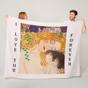 Gustav Klimt - Mutter und Kind Fleecedecke