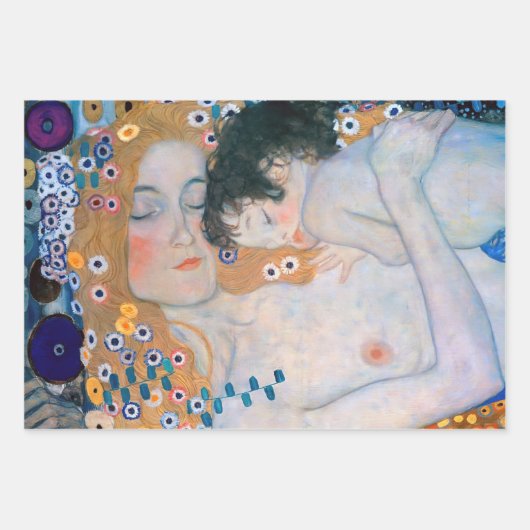Gustav Klimt - Mutter und Kind Geschenkpapier Set (Vorderseite)
