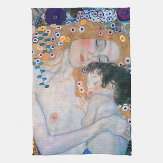 Gustav Klimt - Mutter und Kind Geschirrtuch (Vertikal)