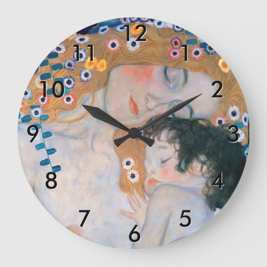 Gustav Klimt - Mutter und Kind Große Wanduhr (Vorderseite)