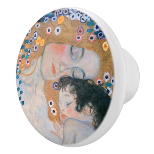 Gustav Klimt - Mutter und Kind Keramikknauf (Rechts)