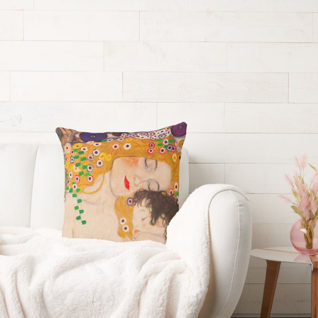 Gustav Klimt - Mutter und Kind Kissen (Liege)