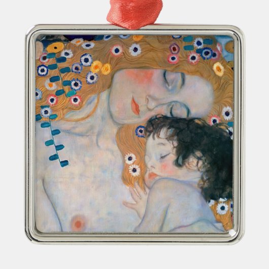 Gustav Klimt - Mutter und Kind Ornament Aus Metall (Vorne)