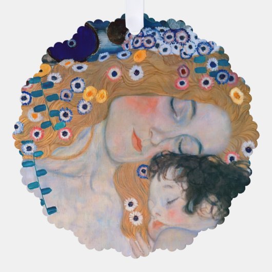 Gustav Klimt - Mutter und Kind Ornament Karte (Vorderseite)