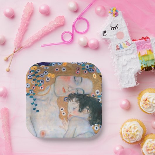 Gustav Klimt - Mutter und Kind Pappteller (Party)