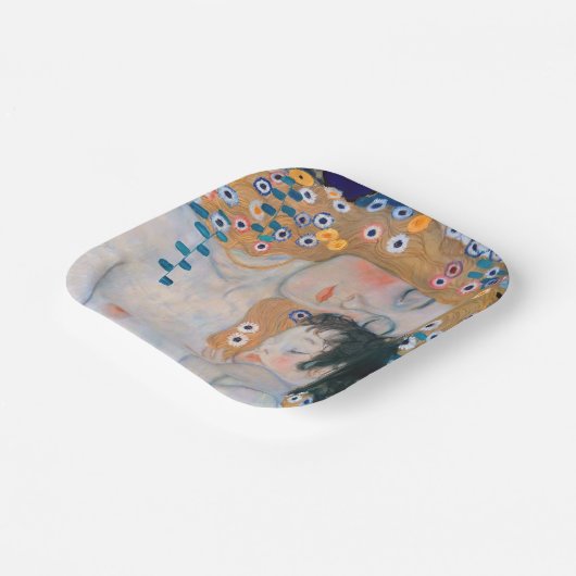 Gustav Klimt - Mutter und Kind Pappteller (Gewinkelt)